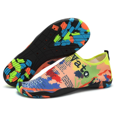 Adult Unisex Flat Water Shoes Outdoor Swimming Soft Cushion Beach Wading Seaside Diving Elastic Breath Walking Lover yoga Shoes