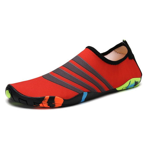 Parent-child Men Beach Summer Aqua Shoes Outdoor Family Wading Shoes Swimming On Surf Quick-Drying Skin Striped Water Shoes